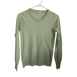 J. Crew Womens Merino Wool Blend Crewneck Sweater Mint Green Size XS